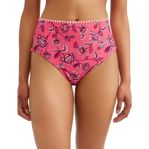 T&T Storybook Romance Coral Pink Floral Print 2 Piece Bikini Swimsuit - Picture 4 of 16